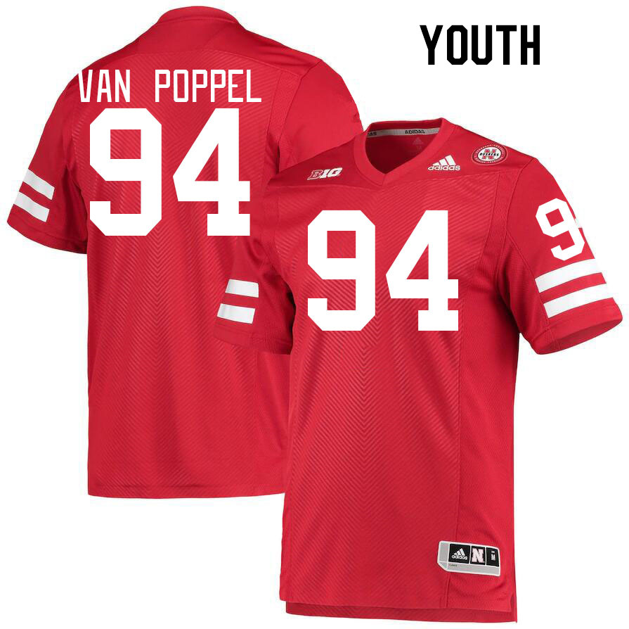 Youth #94 Riley Van Poppel Nebraska Cornhuskers College Football Jerseys Stitched Sale-Red